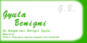 gyula benigni business card